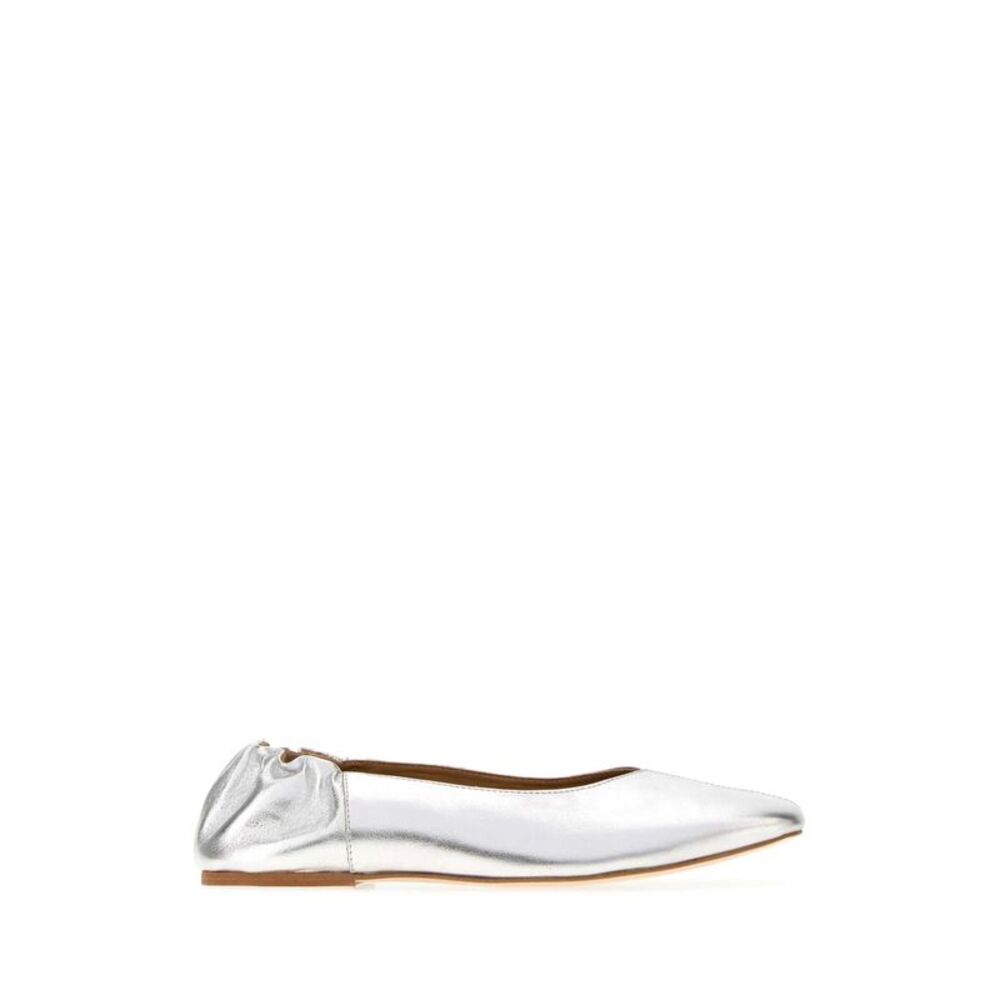 A.P.C. Women Silver Leather Juliet Ballerinas